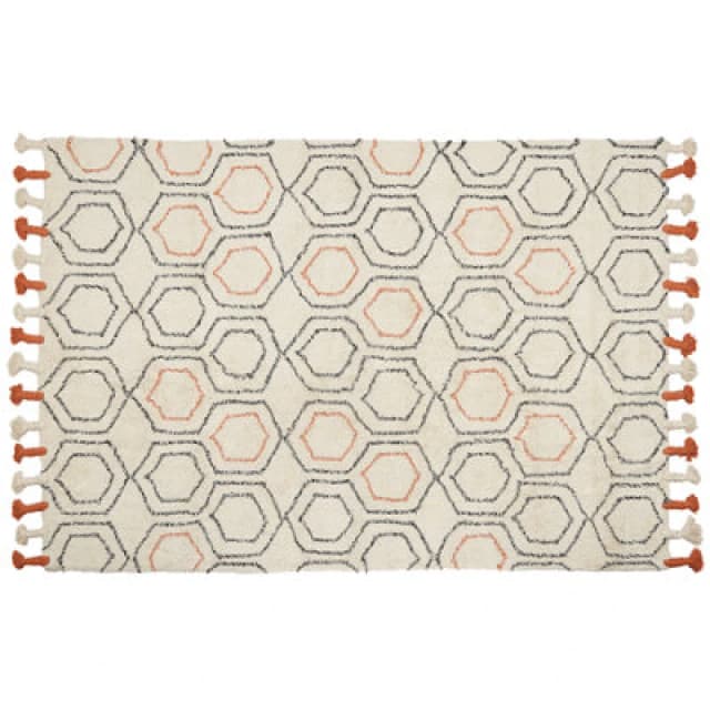 Beliani Rug Hajipur Beige 160 X 230 Cm Cotton