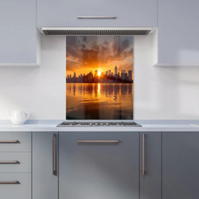 Warren Reed Designer Sunrise In The City Kitchen Splashback