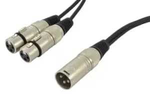 XLR(M) To 2 XLR(F) 1.5m