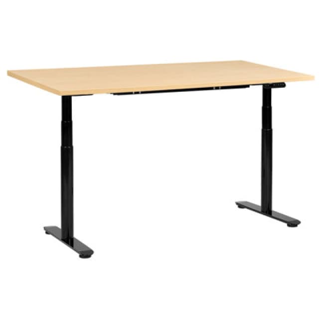 Beliani Electric Adjustable Standing Desk Destinas Black/ Light Brown 160 Cm 72 Cm