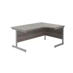 Jemini Radial Right Hand Desk 1800x1200mm Grey OakSilver KF846017