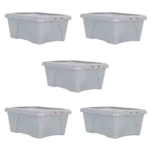 Wham Set 5 Wham Home Upcycle 34L Box & Lid Soft Grey