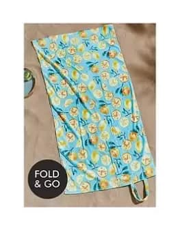 Catherine Lansfield Fruits Beach Towel In A Bag- Green