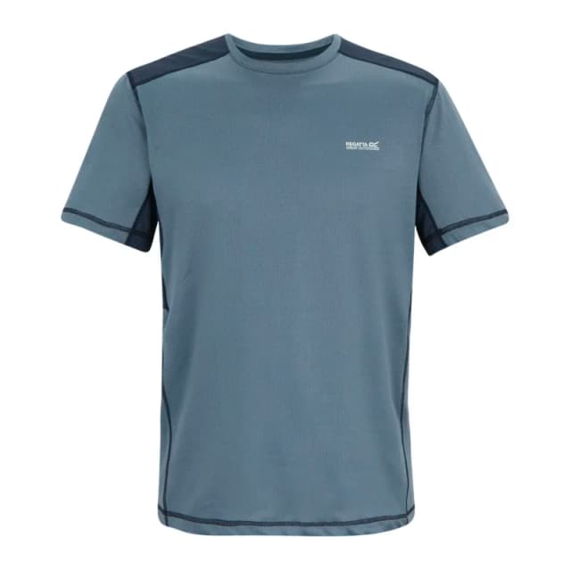 Regatta Mens Virda Short Sleeved Active Mesh T-Shirt in Mid Blue Size: Medium Mid Blue Male M