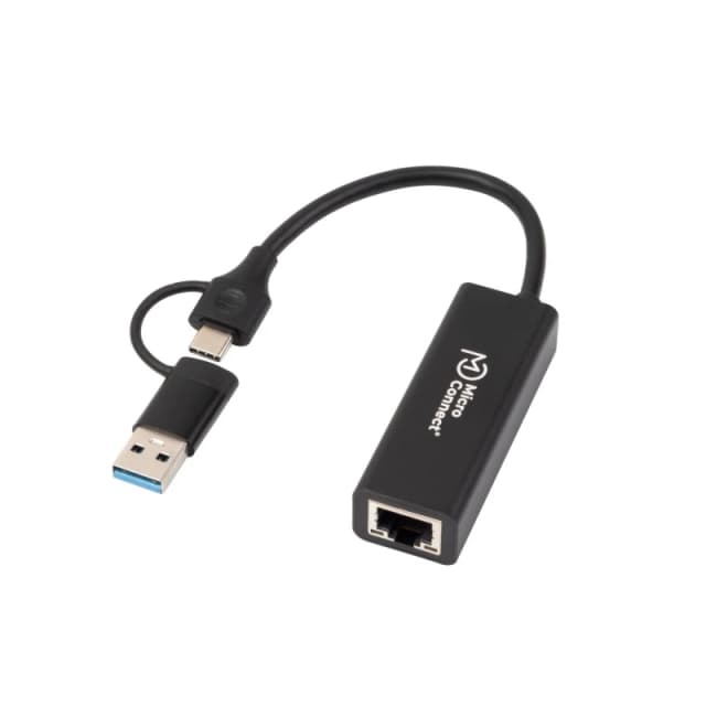 Microconnect MC-USBACNET1G cable gender changer USB C RJ-45 Black