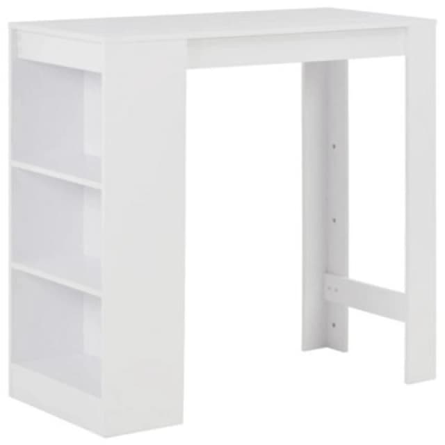 VIDAXL Bar Table with Shelf White 110x50x103cm Vidaxl 8718475796626