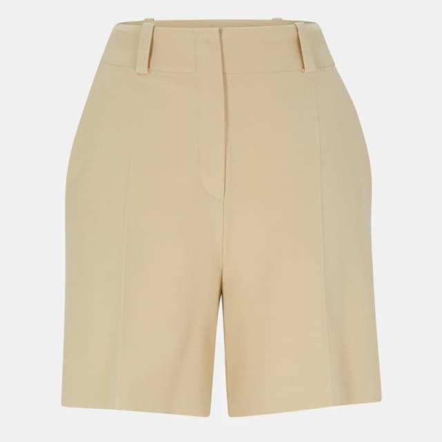 Hugo Womens Hatisi Structured Stretch Straight Leg Trousers Medium Beige female 4 (XXS)