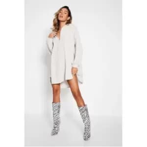 I Saw It First Linen Crinkle Oversized Shirt Dress - Brown