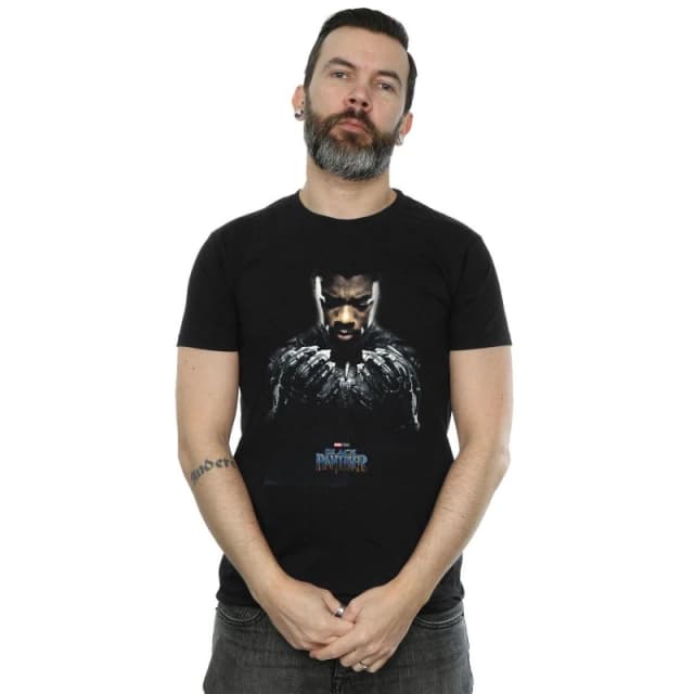 Marvel Marvel Men Black Panther T'Challa Poster T-Shirt Size: Small Black S Male 5057864303964