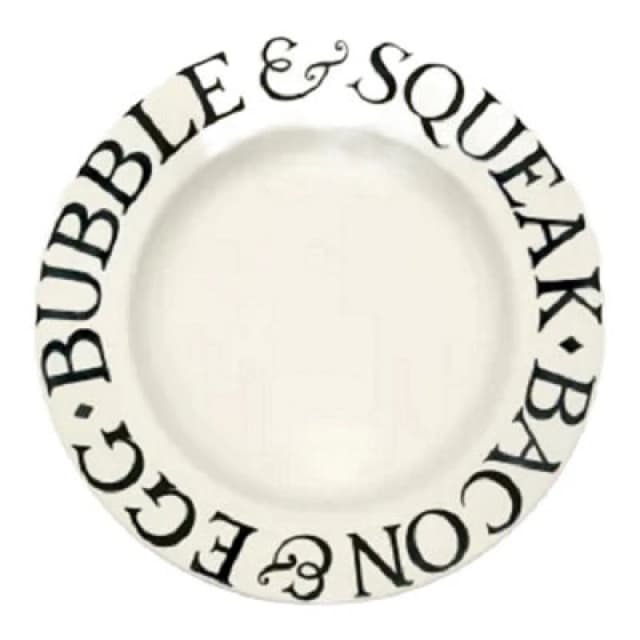Dinner Plate: 1 X 27Cm Emma Bridgewater Dinner Plate Plate Black Toast Bacon & Egg, Ceramic