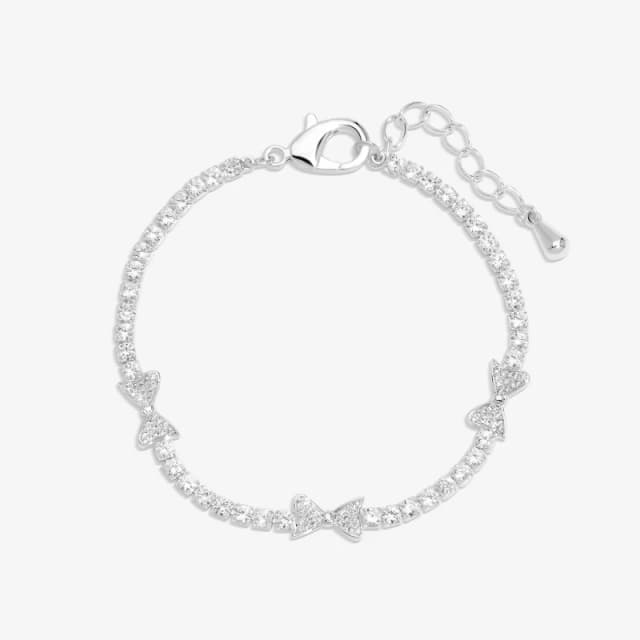 Jon Richard Silver Plated Crystal Bow Bracelet Jewellery Sets One Size Silver 70982511000
