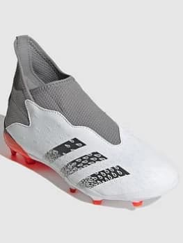 adidas Junior Predator Laceless 20.3 Firm Ground Football Boot - White, Size 3