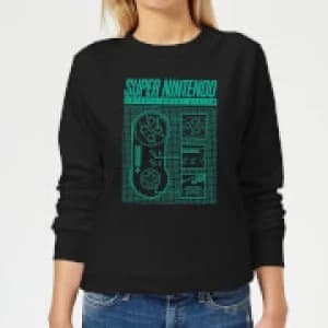 Nintendo Super Nintendo Entertainment System Womens Sweatshirt - Black