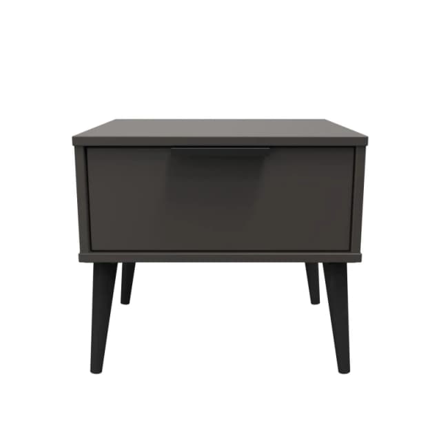 Fuji 1 Drawer Side Table In Graphite (Ready Assembled)