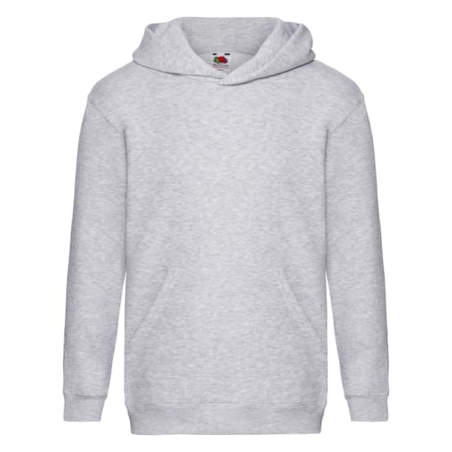 Fruit of the Loom Premium 70 30 Hooded Sweatshirt Hoodie in Grey Size: 12-13 Years Grey Unisex 12-13 Years