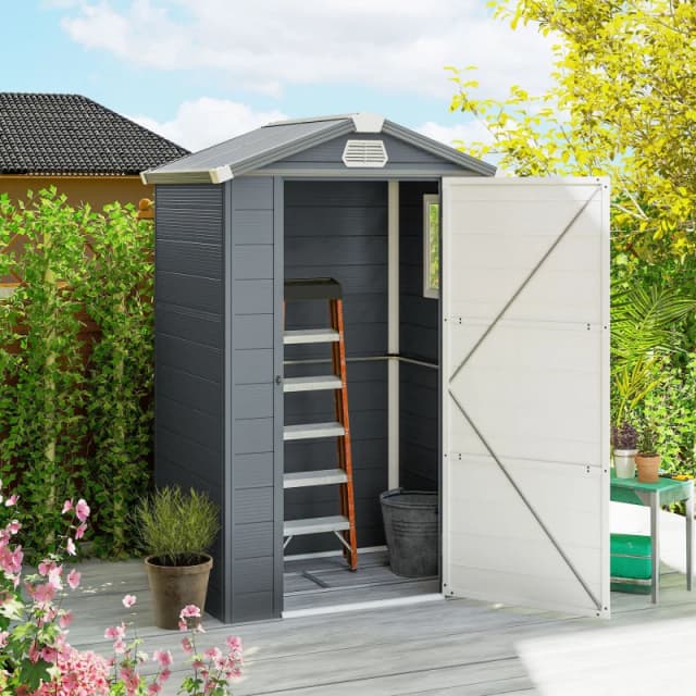 Outsunny 4 x 3ft Garden Shed Storage with Foundation Kit and Vents 4 x 3ft - Outsunny 5056725515164