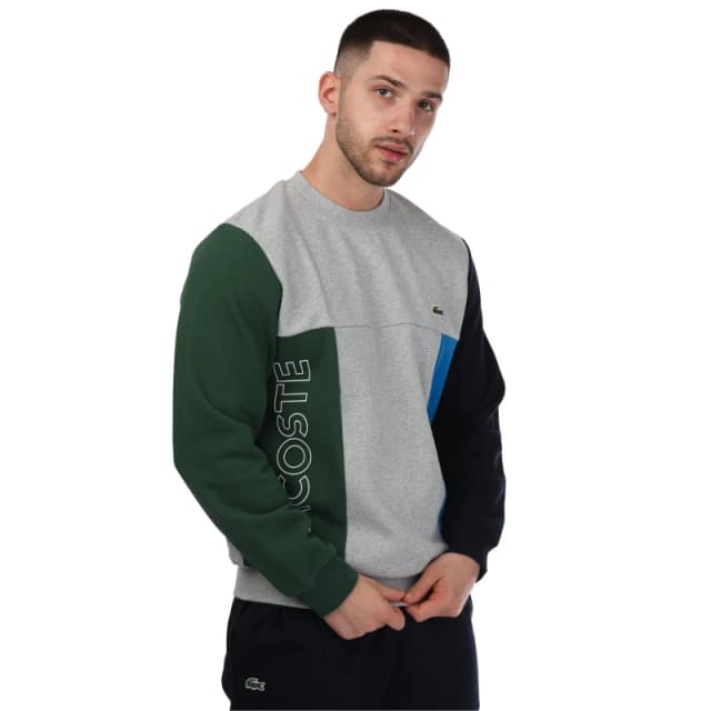 Lacoste Crew Neck Colourblock Sweatshirt - Grey Grey XS