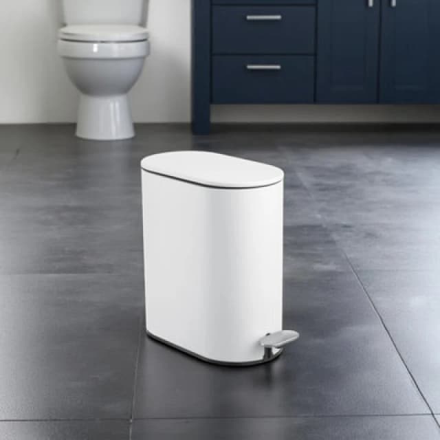 Showerdrape Fortuna 5L Soft Close Bathroom Pedal Bin White