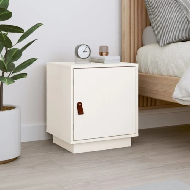 VIDAXL Bedside Cabinet White 40x34x45cm Solid Wood Pine Vidaxl 8720287203629