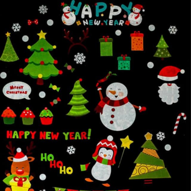 Xmas Haus Christmas Window Themed Sticker Set Of 78