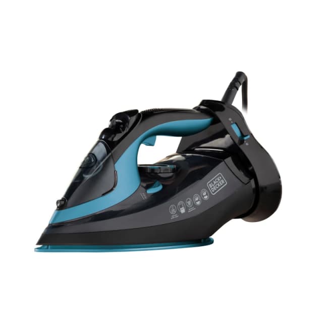 Black and Decker 2600W Steam Iron Cord/Cordless Ironing Medium Blue 38835518390