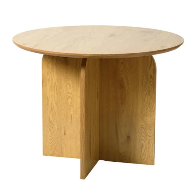 Home Garden Direct NYX Modern Round Dining Table 100cm Wood or Stone Effect in Light Brown Light Brown Unisex