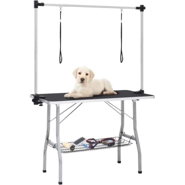 VIDAXL Vidaxl - Adjustable Dog Grooming Table with 2 Loops and Basket 8720286318317