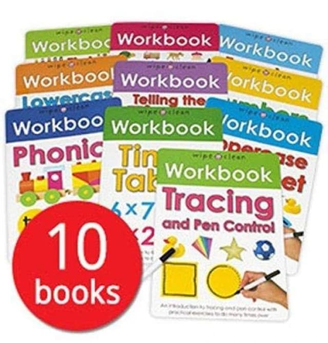 Wipe Clean Workbooks Series 10 Book Set Roger Priddy Times Tables Lowercase Alphabet Uppercase Alphabet Roger Priddy Books
