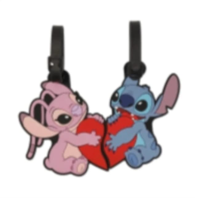Disney Lilo and Stitch Blue, Pink and Red 2 Piece Luggage Tag Set, Multi Print VFS5F Unisex
