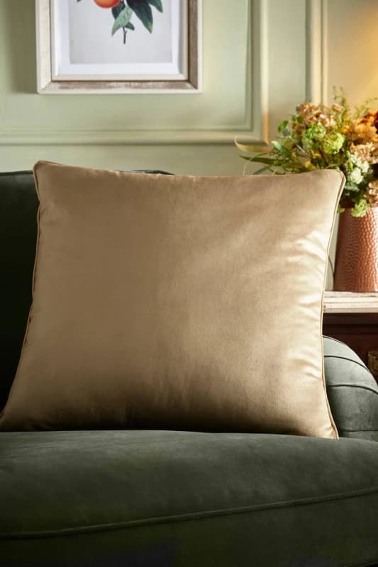 Appletree Harlan Velvet Touch 55cm x 55cm Filled Cushion Taupe