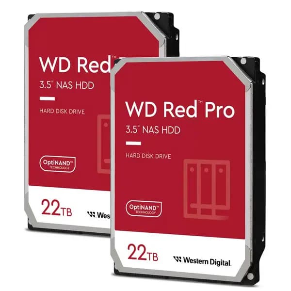 Western Digital WD Red Pro 22TB NAS Hard Drive - Twin Pack WD221KFGX 2 PACK