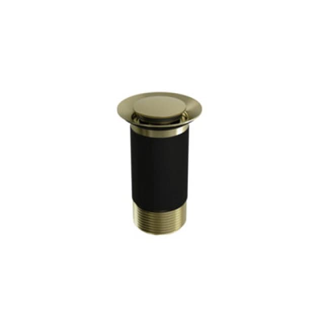Balterley Bathroom Round Click-Clack Unslotted Basin Waste Without Overflow, Top Fix Installation, 103 X 60 X 104mm, Brushed Brass