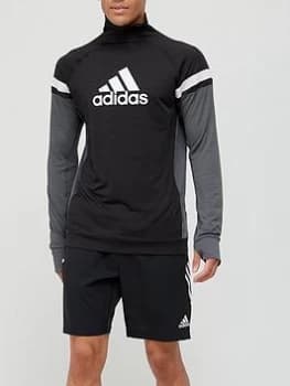 adidas Block Long Sleeve T-Shirt - Black Size M Men