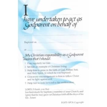 Godparent Card: Blue (2973) : Pack of 50
