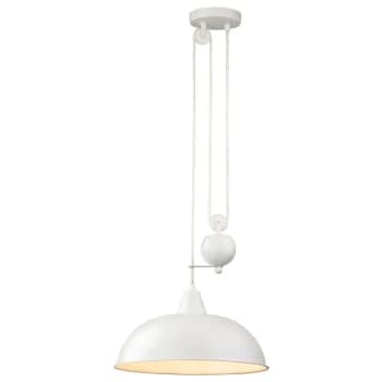 Firstlight - Century - 1 Light Rise & Fall Dome Ceiling Pendant White, E27
