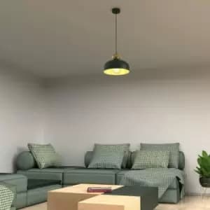 Harald Pendant Lamp 1XE27 A Stylish Hand Made 30CM Lamp Finished In Green With Luxurious Gold Detail