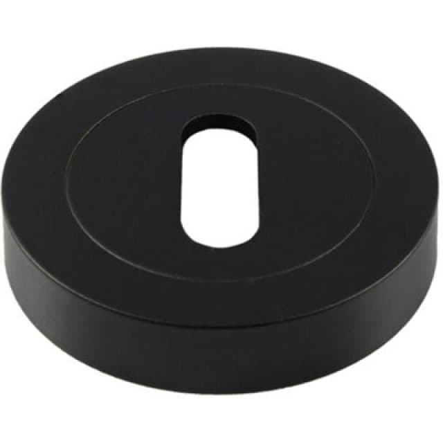 Loops 50mm Lock Profile Round Escutcheon Concealed Fix Matt Black Keyhole Cover Black unisex