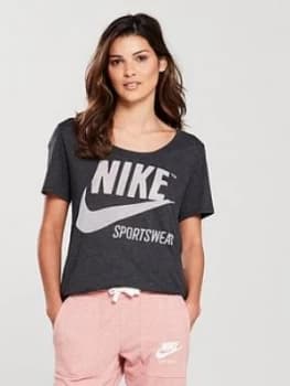 Nike Sportswear Logo Tee Black Size L Women