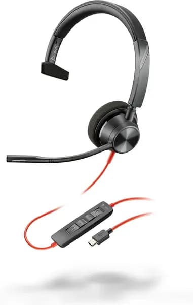 HP POLY Blackwire 3310 Monaural USB-C Headset +USB-C/A Adapter 8X215AA