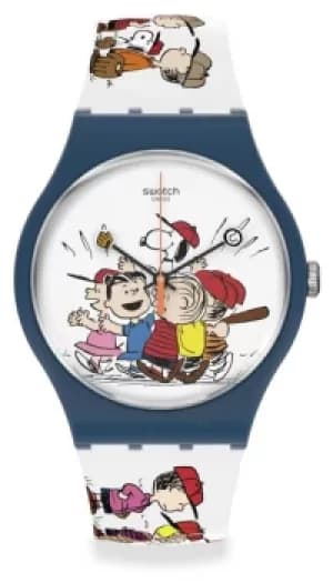 Swatch FIRST BASE Swatch x Peanuts SO29Z107 Watch