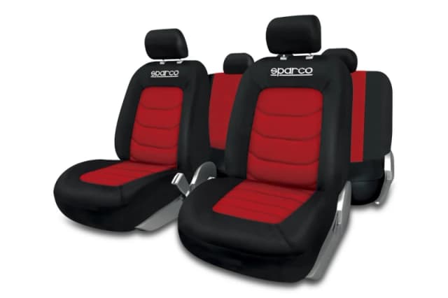 SPARCO SPC1019RS Seat cover Front and Rear, Polyester, red Polyester Seat cover (4773)