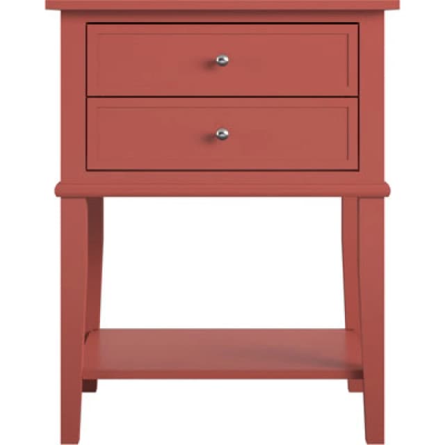 Dorel Franklin Accent Table With 2 Drawers Terracotta, Red 5062915COMUK
