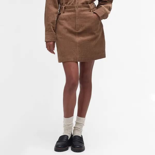Barbour Oakfield Skirt - UK 16 Tan Skirts female LSK0087ST32 UK 16