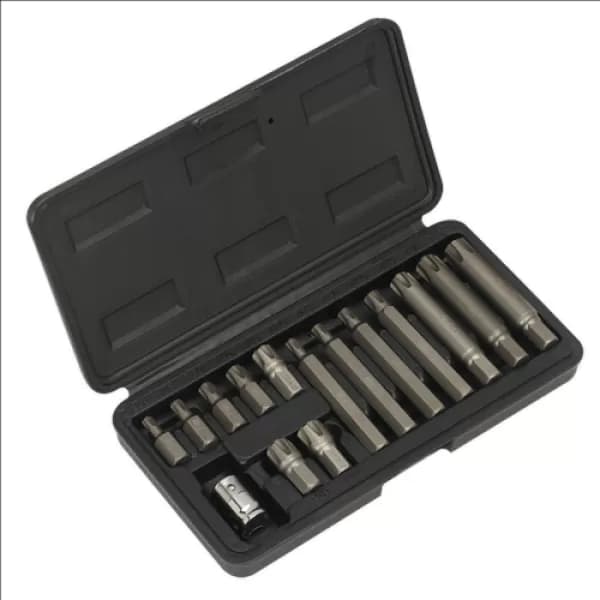 Genuine SEALEY S0871 Ribe Bit & Holder Set 15pc - 3/8Sq Drive