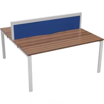 2 Person Double Bench Desk 1200X780MM Each - White/Dark Walnut