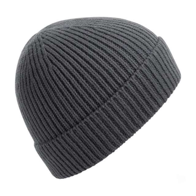Beechfield Beechfield Men Engineered Knit Ribbed Beanie in Mid Grey Mid Grey One Size Male 5059444183829
