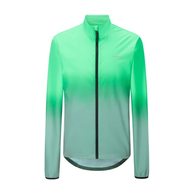 Pinnacle Mens Reflective Long Sleeve Full Zip Slim Fit Performance Cycling Jacket Green male Small
