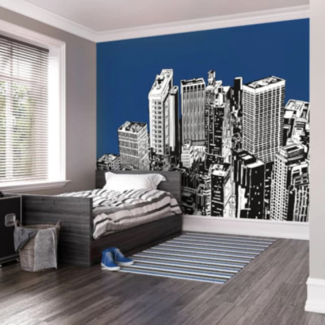 Origin Murals Urban Skyscrapers Navy Blue Matt Smooth Paste The Wall Mural 350Cm Wide X 280Cm High