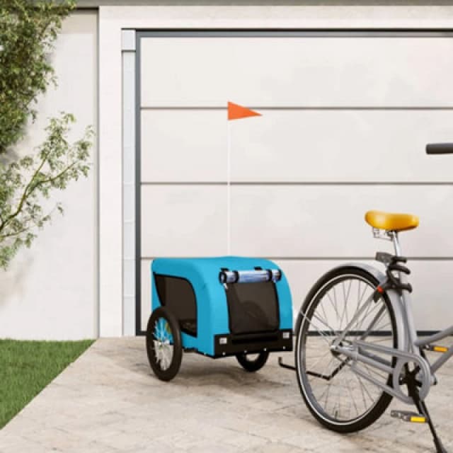 VIDAXL Vidaxl - Pet Bike Trailer Blue and Black Oxford Fabric and Iron 94002