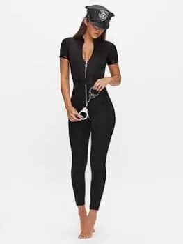 Ann Summers Role Play Police Jumpsuit - Black Size M Women